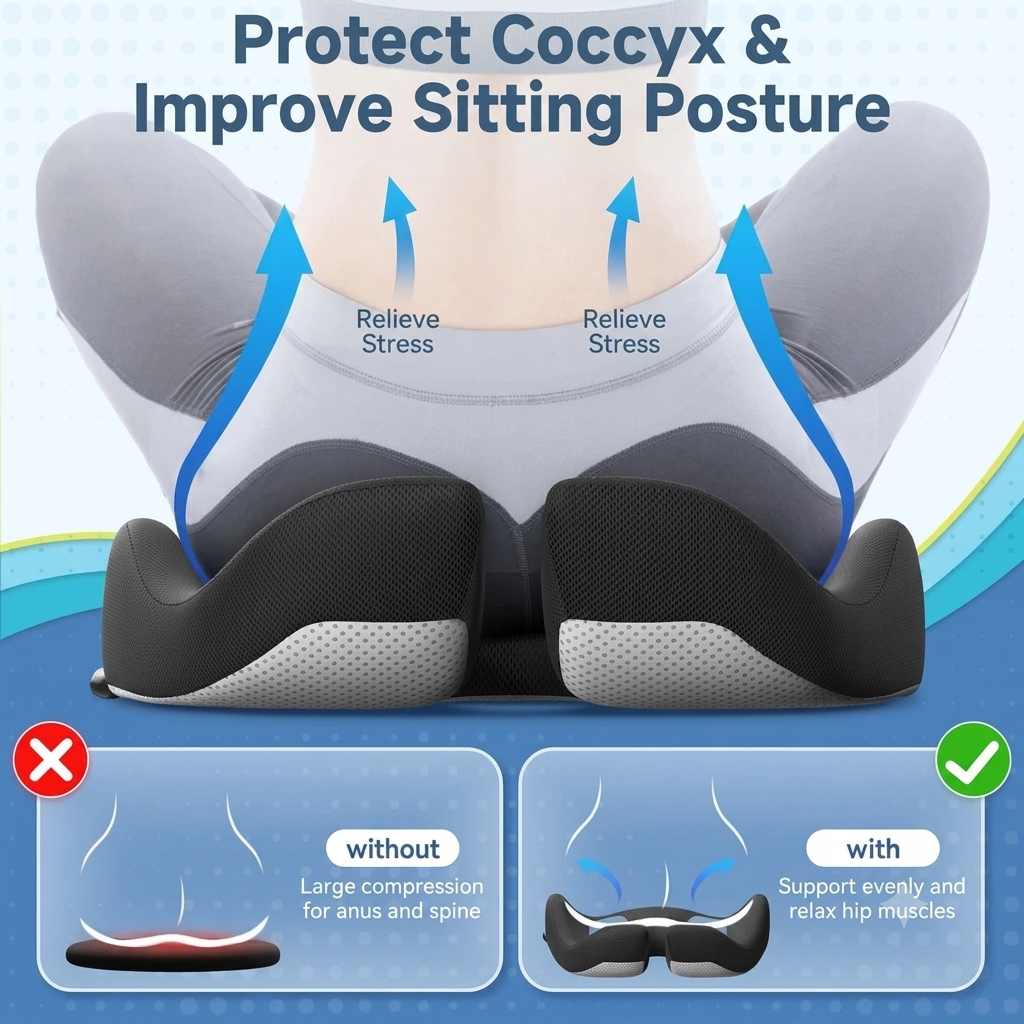 Ergonomic Back & Hip Support Cushion